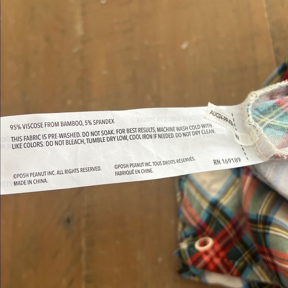Posh Peanut Kids bamboo collared one piece romper tartan plaid 12-18 months - Picture 4 of 5